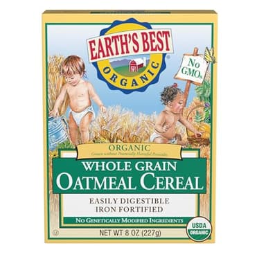 Earth's Best Organic Whole Grain Oatmeal Cereal, 8 Ounce