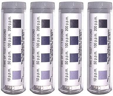 Chlorine Test Strips for Restaurants & Food Services, 4 x Vial of 100 Sanitizer Testing Kits, Precise Bleach Test Strips, 0-200 PPM Testing Kit for Sanitizing Solutions by FryOilSaver Co. FMP 142-1362