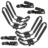 2 Pairs Kayak Rack J-Bar Car Roof Rack for Canoe Carrier SUP Paddle Surfboard Mount on Car SUV and Truck Crossbar, Includes 4 Pcs Roof Rack Tie Down Straps.