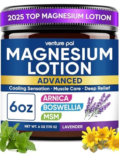 Magnesium Lotion with Arnica, MSM & Boswellia – Cooling Magnesium Cream for Daily Comfort & Relaxation – Lightweight Moisturizing Lotion for Legs & Feet – Safe for Kids – 6 fl oz