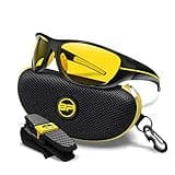 BLUPOND Night Driving Glasses - Chopper - Semi Polarized Night Driver Clear Vision Motorcycle Riding - TAC Anti Glare