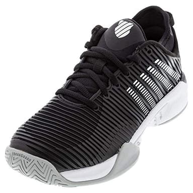 K-Swiss Women's Hypercourt Supreme Tennis Shoe, Black/White/Highrise, 6 M