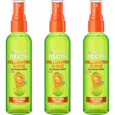 Garnier Fructis Style Brilliantine Shine Glossing Spray for High Shine Finish, Argan Oil, 3 Fl Oz, 3 Count (Packaging May Vary)