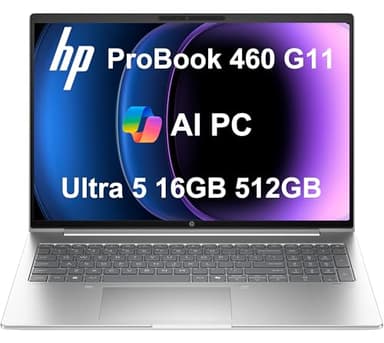 HP ProBook 460 G11 Business AI Laptop (16" FHD+ Anti-Glare, Intel 12-Core Ultra 5 125U (> i7-1355U), 16GB DDR5 RAM, 512GB SSD), Numeric Keypad, 1080p FHD Webcam, Ethernet, Wolf Security, Win 11 Pro