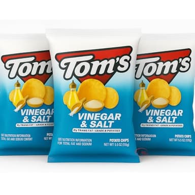 Tom’s Vinegar & Salt Potato Chips (Salt & Vinegar Flavor) – 5.5 oz Bag (Pack of 3)