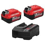 CRAFTSMAN 20V Power Tool Battery 2-Pack, Lithium-ion with Charger (CMCB204-2CK)