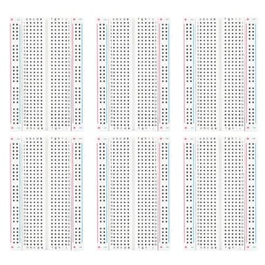 ELEGOO 6PCS 400 Point Breadboard Kit Solderless Breadboards for Arduino Project Small Bread Board Electronics for Circuits PCB Prototype Board