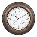 La Crosse Technology 433-3256A-INT 21-inch Bronze Indoor/Outdoor Atomic Analog Wall Clock