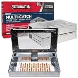 Catchmaster Pro Series Multi-Catch Mouse Trap 3-Pack, Humane Mouse Traps Indoor for Home, Rat Trap Outdoor with Replaceable Glue Boards, Pet Safe Pest Control, Live Catch for Garage & Shed