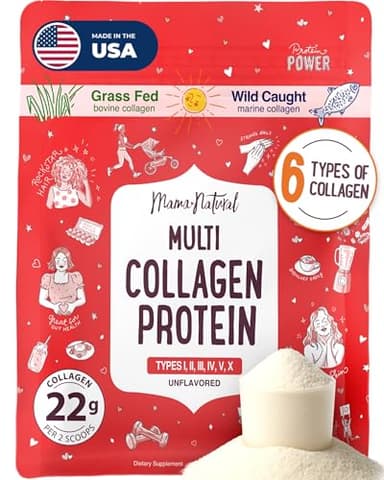 Multi Collagen Protein Powder Type I II III IV V X - Unflavored & Hydrolyzed 16Oz Pure Collagen Peptides Powder - Grass Fed Beef, Wild Fish Marine & USA Eggshell - Whole Body Collagen