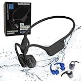 ELYXFUL Bone Conduction Swimming Headphones with Bluetooth & 64GB MP3 Player, Shuffle & Repeat, IP68 Waterproof, Secure Fit for Workouts, Running, Cycling and Swimming, Microphone for Hands-free Calls