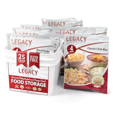 Legacy Food Storage Gluten Free 3 Day Kit, Emergency Food Supply, 12,080 Total Calories, 32 Large Servings, Shelf Stable, Freeze Dried Survival Meals for MRE Camping, Hiking, & Backpacking