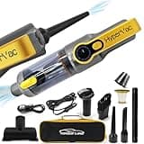 HyperVac 2-in-1 Corded & Cordless Car Vacuum + Blower | 18500Pa Suction, Flexible Hose, Pet Brush & More | XL Battery, USB-C Fast Charge | Handheld for Home, Office, Auto Detailing, Pets (2025 Model)