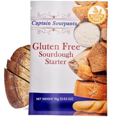 Gluten Free Sourdough Starter - 100+ Year Old Dehydrated Heirloom Style Sourdough Starter Kit for Sourdough Bread, Pizza, Buns, Pancakes, Muffins | Easy to Use | Beginner Friendly