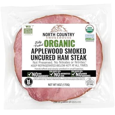 NORTH COUNTRY SMOKEHOUSE Organic Applewood Smoked Pork Ham Steak, 6 OZ