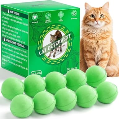 Ponal Cat Deterrent Outdoor, Natural Peppermint Oil Cat Repellent Outdoor Indoor, Mulch & Flower Permanently Against Scratch and Chew, Keep Cats Off Lawn, Yard, Garden, Keep Cats Away, 10 Pack, Green