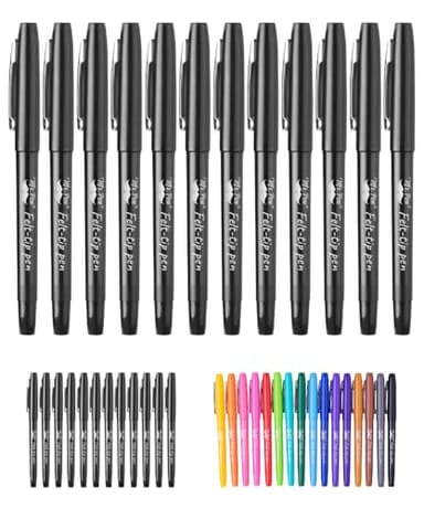 Mr. Pen- Felt Tip Pens, Black Pen, 12 Pack, Fast Dry, No Smear, Planner Markers