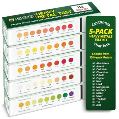 Osumex Heavy Metal Test Kit for Humans 5 Pack Heavy Metals Test – At Home Heavy Metal Urine Test Kit, Mercury Test Kit for Humans, Arsenic Testing Kit Cadmium Tester with Option to Choose Other Metals