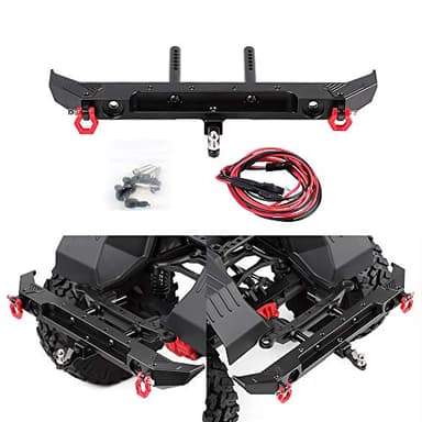 INJORA RC Rear Bumper Metal Bumper RC Accessories for 1:10 RC Crawler Axial SCX10 III AXI03007 (Black)