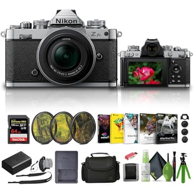 Nikon Zfc Mirrorless Camera with 16-50mm Z Lens Silver (1675) + 64GB Memory Card + Filter Kit + Bag + Card Reader + Photo Software + Flex Tripod + Memory Wallet + Cleaning Kit + Hand Strap + Cap
