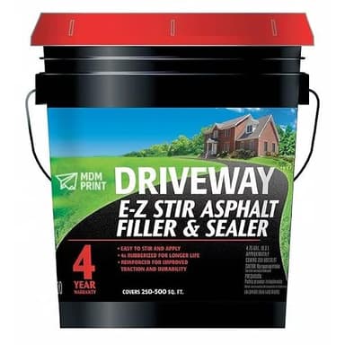 MDMprint 5 gal. Asphalt Filler and Sealer, Flat Finish, Black Brown, Water Base, Mfr: 200074-A