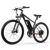 Qlife Racer Electric Bike for Adults - 21-Speed Mountain Ebike with Peak 1000W 28MPH Brushless Motor, 48V10.4Ah Removable Battery, 27.5X2.1 Tire Step Over E-MTB, Up to 50 Miles, E Bikes Black