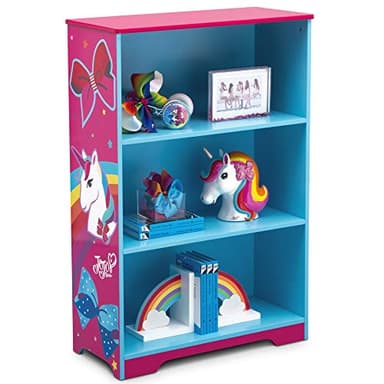 Delta Children Rainbow & Unicorn Deluxe 3-Shelf Bookcase - Greenguard Gold Certified, Pink