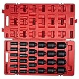 SUNEX TOOLS 4695 3/4-Inch Drive SAE Deep Master Socket Set, 29-Piece