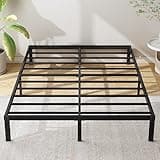 Cieemine 12 Inch Queen Size Metal Bed Frame, Heavy Duty Steel Slat Mattress Foundation,No Box Spring Needed, Easy Assembly, Noise-Free,Black