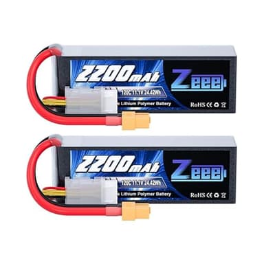Zeee 3S 120C 2200mAh 11.1V Lipo Battery with XT60 Plug RC Graphene Lipo for FPV Drone Quadcopter Helicopter Airplane RC Boat RC Car RC Models(2 Pack)