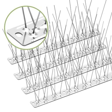 Valibe Pigeon Spikes Stainless Steel Bird Spikes for Outside to Keep Birds Away 12 Pack 10ft Coverage Bird Spikes Wire Prevention Spikes for Small Bird Squirrel for Fence Roof Blacony