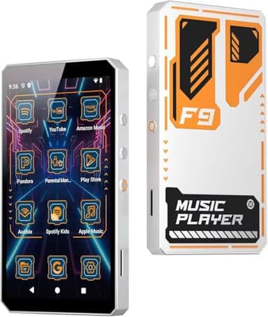 96GB Mecha MP3 Player with Spotify, Spotify Kids,Parental Controls App, Play Store and WiFi, Android 14 MP3 Streaming Media Player,4" HD Full Touch Screen MP4 Music Player