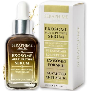 Seraphime Exosome Multi-Peptide Serum – 2% Exosomes, Argireline, Copper Peptides (GHK-CU), Oligopeptide-1 (EGF) & Hyaluronic Acid – Advanced Anti Aging Skincare Stem Cell Serum with Multi Peptide