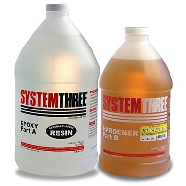 System Three General Purpose Epoxy Resin with #2 Medium Hardener, 1.5 Gallon, Medium Amber