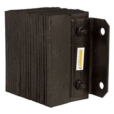 Rubber Dock Bumper, 12" x 10" x 6", for Loading Bay & Shipping Dock Protection, Laminated, Steel Mounting Bracket, 3/4" Mounting Holes, Guardian