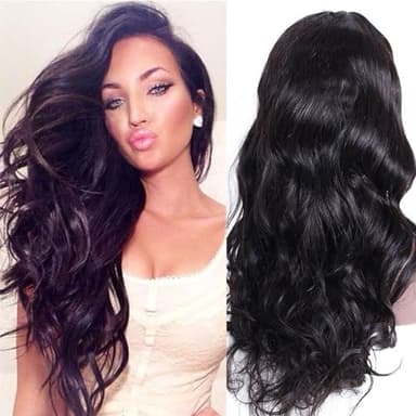 premier Silk Top Lace Front Human Hair Wigs Bleached Knots Pre Plucked Brazilian Loose Wavy Human Hair Wig Glueless Body Wave Silk Base Wigs for Women 150% Density 14 Inches Natural Color