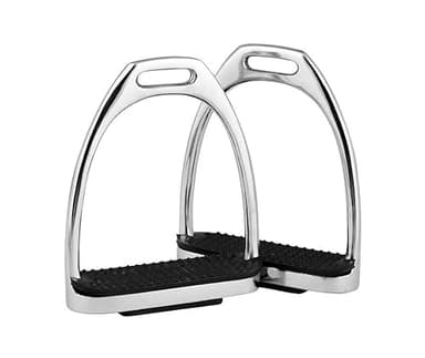 RIDING GEARS 4",4.50",4.75",5" Inch Horse Fillis Stirrups Equestrian Gloss Stirrups Silver (Polish) Stainless Steel (4.50 INCH)