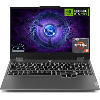 Lenovo LOQ Gaming Laptop, 15.6" FHD 144Hz Display, AMD Ryzen 5 7235HS Processor, GeForce RTX 4050, 16GB DDR5, 512GB SSD, Wi-Fi 6, Ethernet, USB-C, HDMI, Backlit Keyboard, Windows 11 Home