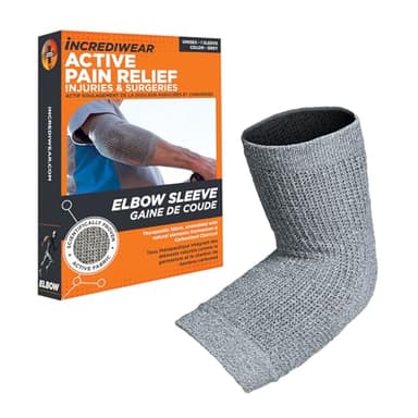 Incrediwear Elbow Sleeve – Elbow Brace for Elbow Support, Joint Pain Relief, Inflammation Relief, and Circulation, Tendonitis, Golf and Tennis Elbow Brace for Women and Men (Grey, Small/Medium)