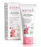 BOTAO Fluoride Free Baby Toothpaste | Strawberry Flavored - Organic Training Natural Toddler Toothpaste for Toddlers | EWG Verified, Vegan, SLS Free, Safe to Swallow, Aloe Vera -1.7Oz