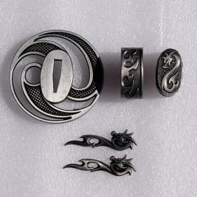 Japanese Samurai Sword KOSHIRAE – TSUBA FUCHI KASHIRA MENUKI 68-85 (DTZH92, 3.14in-3.54in,2.75in-3.14in,)