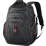 KROSER Travel Laptop Backpack 17.3 Inch XL Computer Backpack with Hard Shell Saferoom RFID Pockets Water-Repellent Business College Daypack Stylish Bag for Men/Women-Black