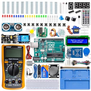 SunFounder Inventor Lab Starter Kit with Original Arduino Uno R3 REV3 Multimeter 34 Projects 40+Video Courses RAB Breadboard Holder Battery, RoHS Compliant, for Beginners & Engineers