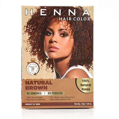 Natural Brown Hair Dye for Women & Men – 100% Grey Coverage, Ammonia Free Hair Color for Women, No Peroxide, Healthy & Organic Semi Permanent Color