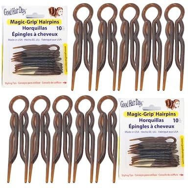 Good Hair Days Hair Pins - 2 1/2" Plastic, U-shaped Magic Grip Hairpins, Strong Durable Pins For Fine, Thick & Long Hair, Styling Accessories - Tortoise Shell, Set of 20