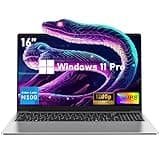 NIAKUN 16 Inch Laptop Computer | Gaming Laptop | 16GB RAM 512GB SSD | N100 Processor | FHD 1920 * 1200 | 180 Angle Open | Backlit Keyboard | Windows 11 Pro | Fingerprint Unlock | UHD Graphics 750 MHz