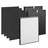 7-in-1 Pack 3000 Replacement Filter Set Compatible with 3000, 3000M, 3000Pro Air Purifi-er,1 Filter, 2 Activated Carbn Filters and 4 Extra Carbn Pre-Filters Not 3500