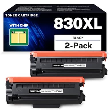 Compatible TN830XL Black Toner Cartridge Replacement for Brother TN830 TN830XL Work with MFC-L2820DW MFC-L2900DW DCP-L2640DW HL-L2405W HL-L2460DW HL-L2420DW HL-L2480DW Printer(2 Pack)
