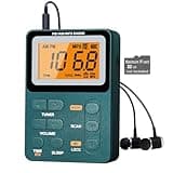 Paeiope Portable Radio AM FM, Rechargeable Pocket Radio with Best Reception Digital Tuning, MP3, Stereo Earphone, Large LCD Screen, TF Card Socket, Transistor Radio for Jogging/Gym/Camping…