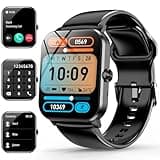 ganopterygon Smart Watch, 1.85" Smartwatch for Men Women (Answer/Make Call), Heart Rate, Sleep Monitor, Pedometer, Activity Tracker, IP68 Waterproof Fitness Watch for Android iOS (Inches, 1.85)